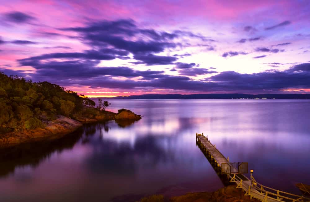sunset in Tasmania