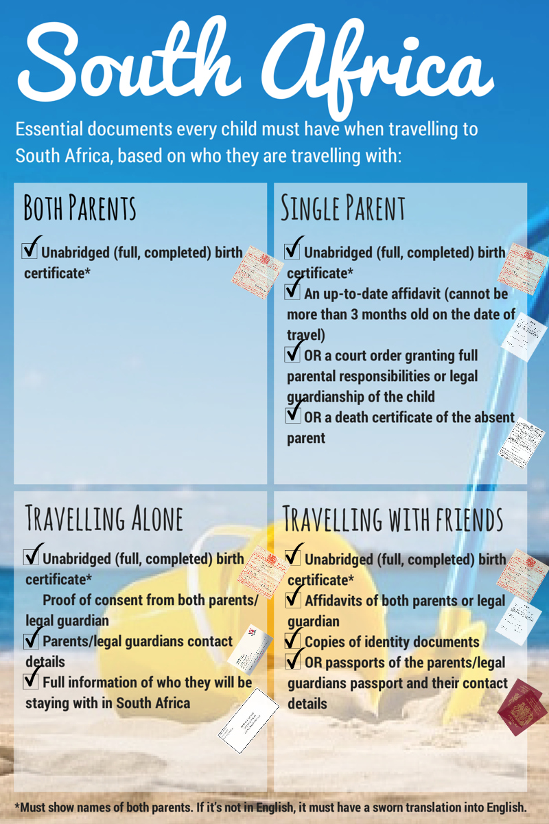 South Africa New regulations on travelling with children PSS Removals