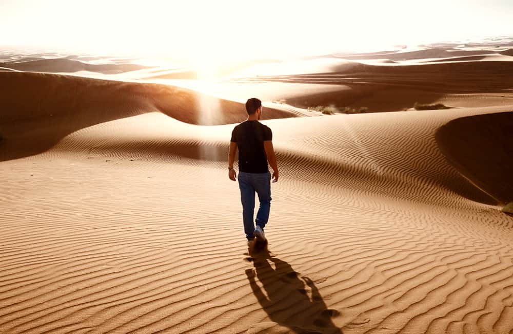 expat exploring UAE desert