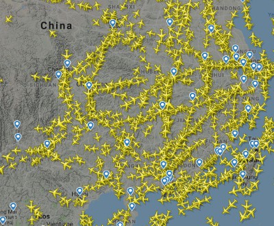 China air traffic map