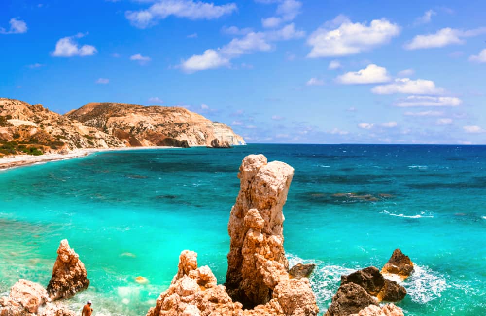 crysal clear blue seas in Cyprus