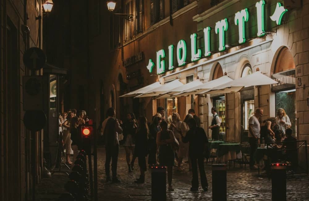 Rome shopping at night