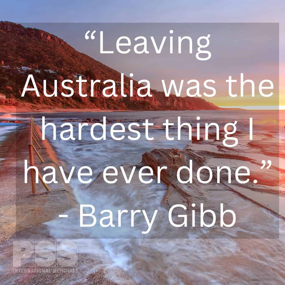 Barry Gibb quote on Australia '